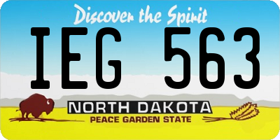 ND license plate IEG563