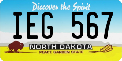 ND license plate IEG567