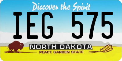 ND license plate IEG575
