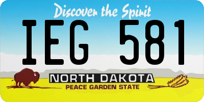 ND license plate IEG581
