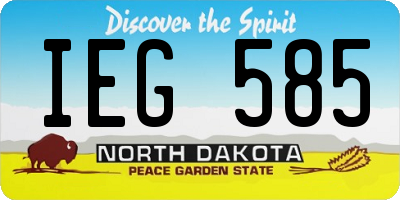 ND license plate IEG585