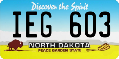 ND license plate IEG603