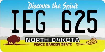 ND license plate IEG625