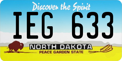ND license plate IEG633