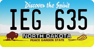 ND license plate IEG635