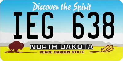 ND license plate IEG638
