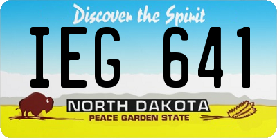 ND license plate IEG641