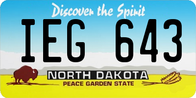 ND license plate IEG643