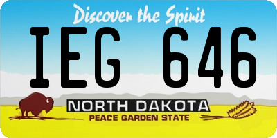 ND license plate IEG646