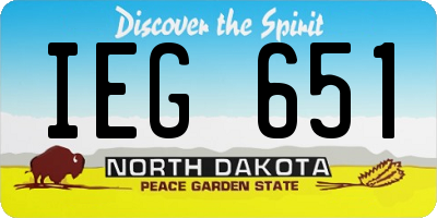 ND license plate IEG651