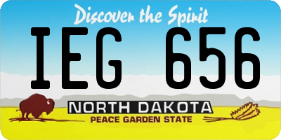 ND license plate IEG656