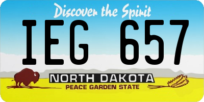 ND license plate IEG657