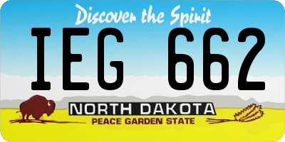 ND license plate IEG662