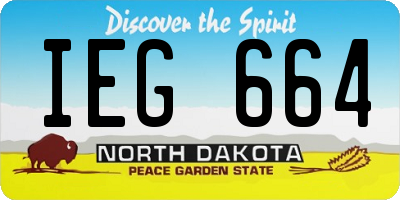 ND license plate IEG664