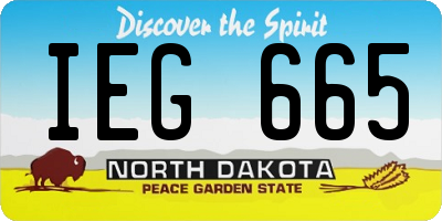 ND license plate IEG665