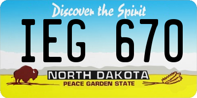 ND license plate IEG670