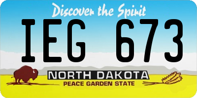 ND license plate IEG673