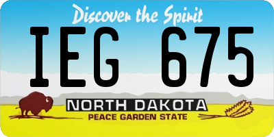 ND license plate IEG675