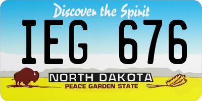 ND license plate IEG676