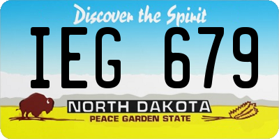 ND license plate IEG679