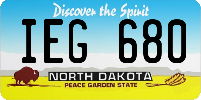 ND license plate IEG680