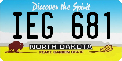 ND license plate IEG681