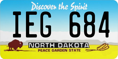 ND license plate IEG684
