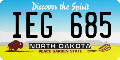 ND license plate IEG685