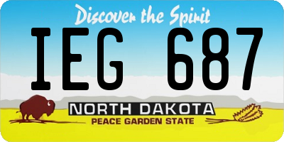ND license plate IEG687