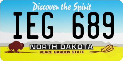 ND license plate IEG689