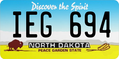 ND license plate IEG694