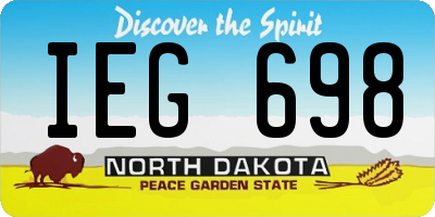 ND license plate IEG698