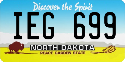 ND license plate IEG699