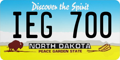 ND license plate IEG700