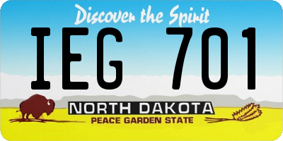 ND license plate IEG701