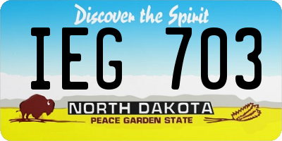 ND license plate IEG703