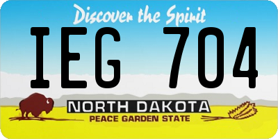ND license plate IEG704