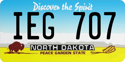ND license plate IEG707