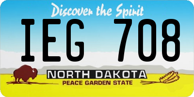 ND license plate IEG708