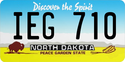 ND license plate IEG710