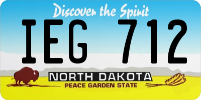ND license plate IEG712