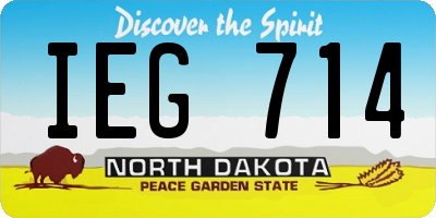 ND license plate IEG714