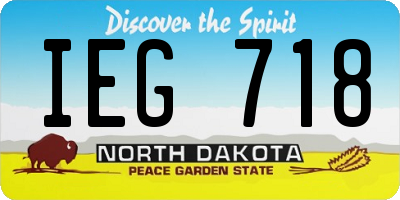 ND license plate IEG718
