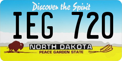 ND license plate IEG720