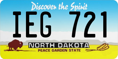 ND license plate IEG721