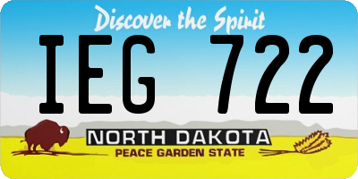 ND license plate IEG722