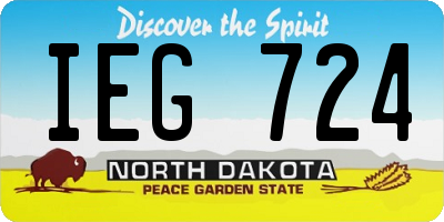 ND license plate IEG724
