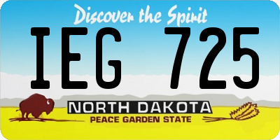 ND license plate IEG725