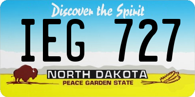 ND license plate IEG727