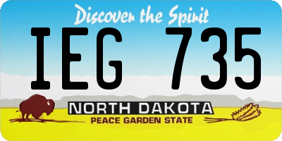 ND license plate IEG735